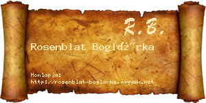 Rosenblat Boglárka névjegykártya