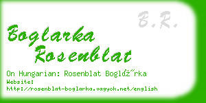 boglarka rosenblat business card